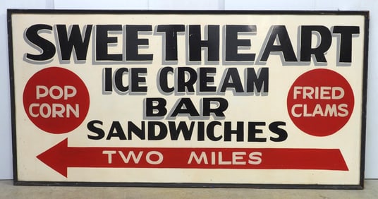 Sweetheart Ice Cream Bar Sandwiches sign