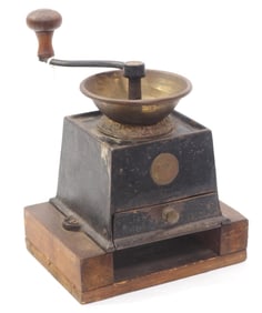 Cast iron tabletop coffee grinder