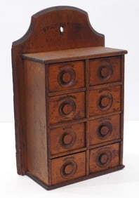 Wooden wall-mount 8-drawer spice cabinet