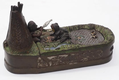 Chief Big Moon cast iron mechanical bank