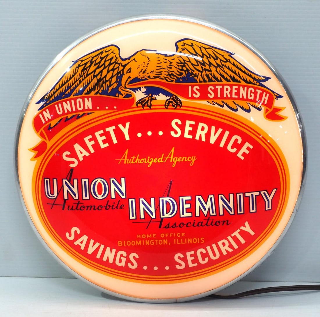 Union Indemnity Automobile Association lighted sign (1 of 3)