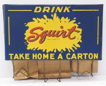 Hanging country store paper bag dispenser