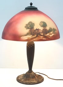 Electric lamp with cast iron base