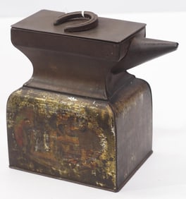 Anvil-shaped biscuit tin