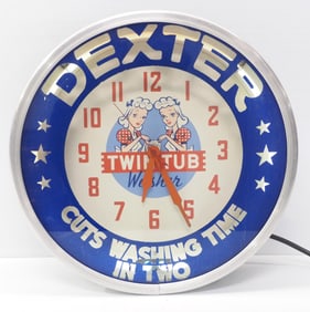 Dexter Twin Tub Washer neon clock