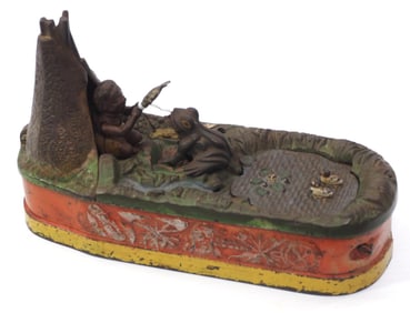 J & E Stevens cast iron mechanical bank