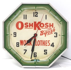 Osh Kosh B'gosh neon clock