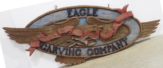 Carved wooden trade sign