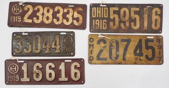 Early metal Ohio license plates