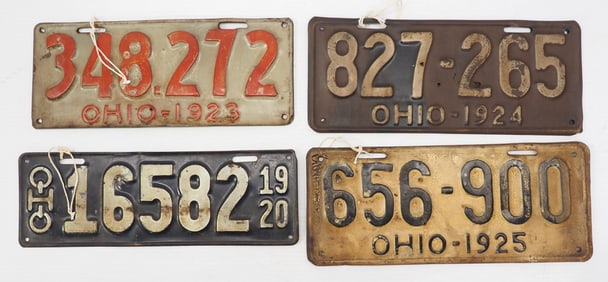 Early metal Ohio license plates
