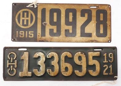 Early metal Ohio license plates