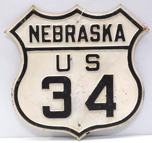 Nebraska US 34 road sign