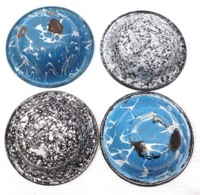 (4) Small granite bowls