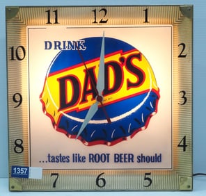 Drink Dad's Root Beer lighted clock