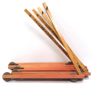 (4) Grocery store give-away wooden scooters