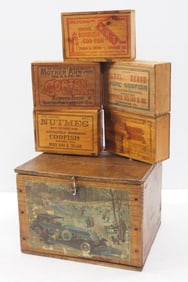 Socony Bayberry Candles wooden crate