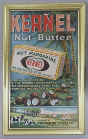 Framed cardboard advertisement