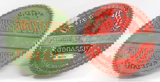 (2) Colorful tobacco tins