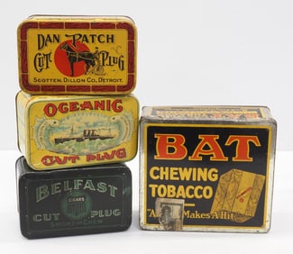 (4) Colorful tobacco tins