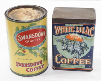 (2) Colorful coffee tins