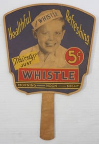 Whistle drink paper advertising fan