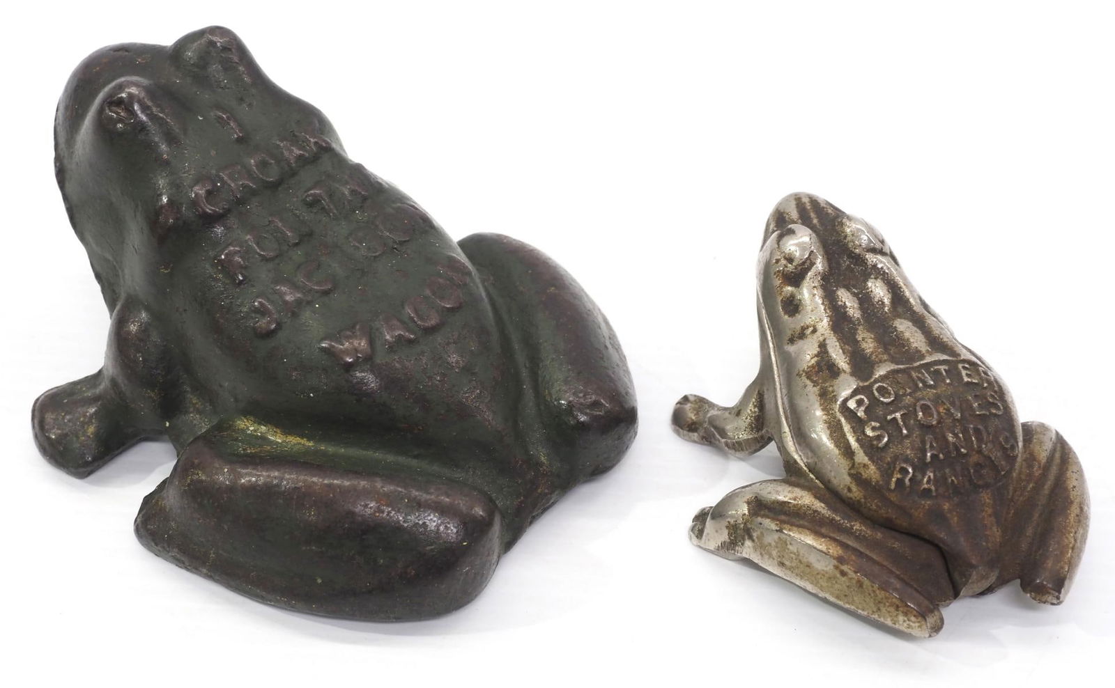 (2) Cast iron advertising frogs (1 of 2)