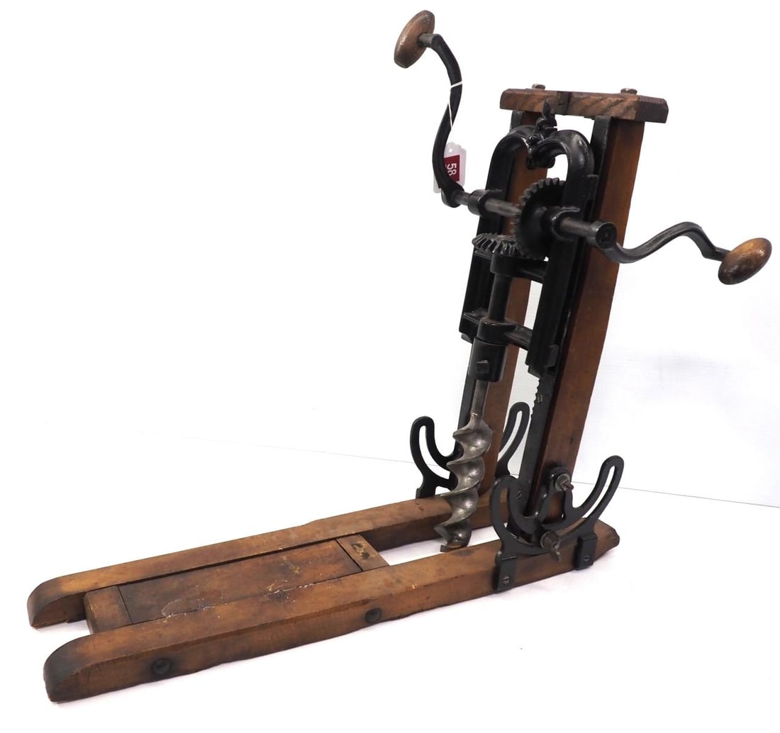 Early hand-crank beam boring machine (1 of 2)