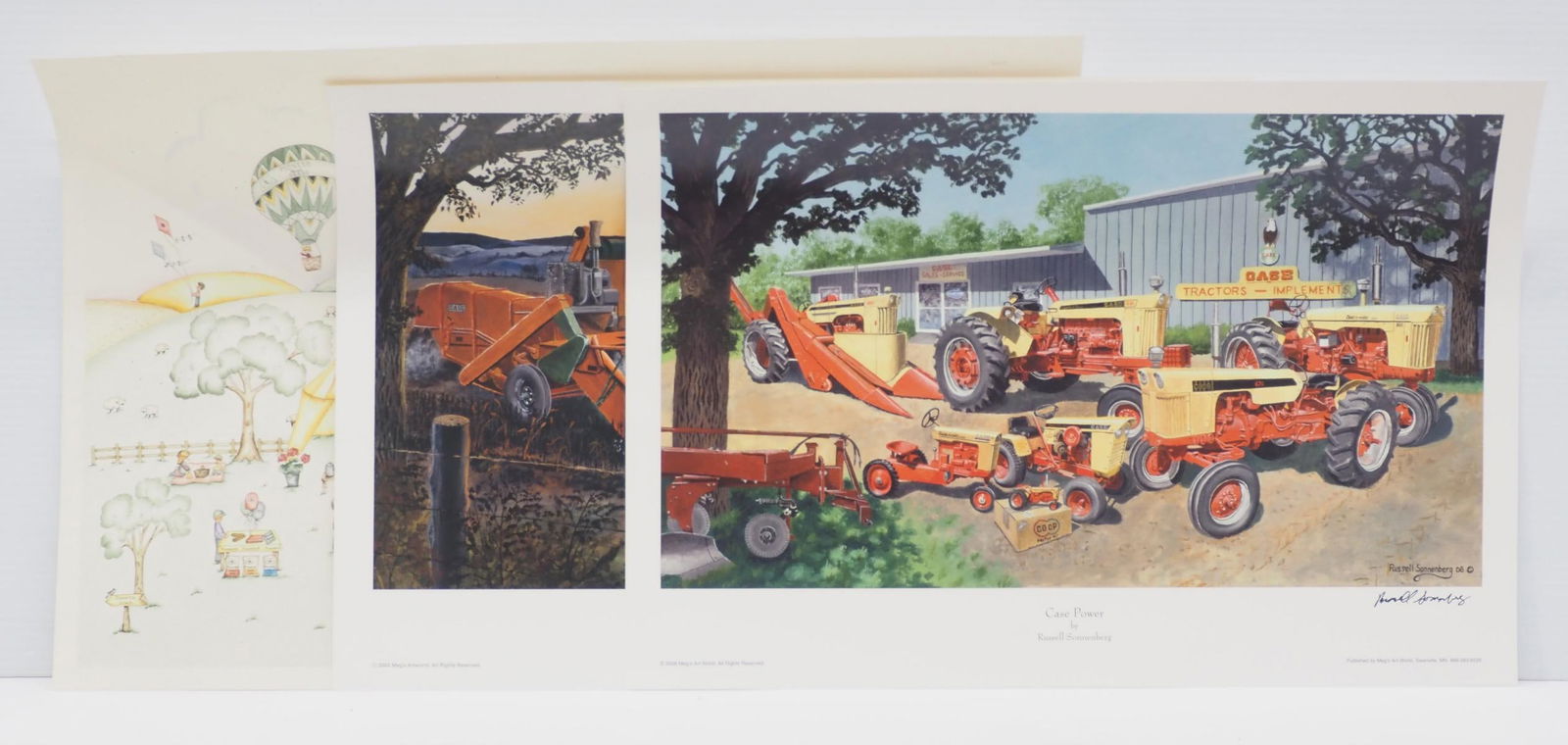 (3) Farm scene prints: (3) Farm scene prints, (2) 20"x13" signed by artist Russell Sonnenberg