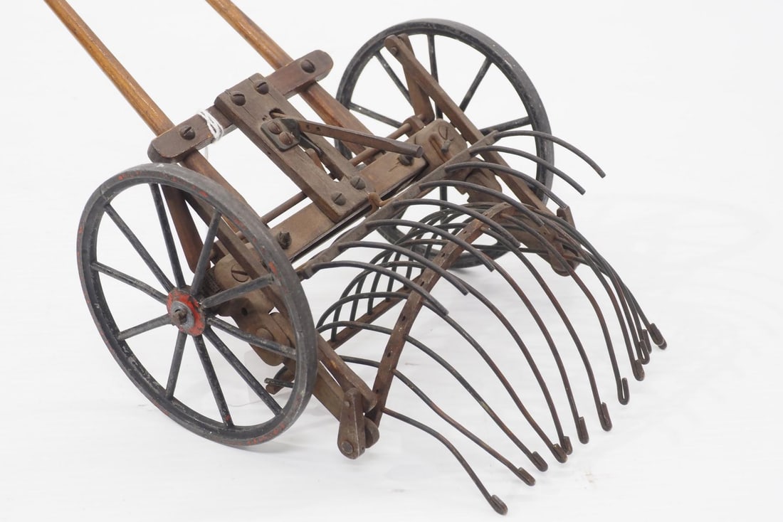 Salesman Sample Wood & Metal Hay Dump Rake Auction