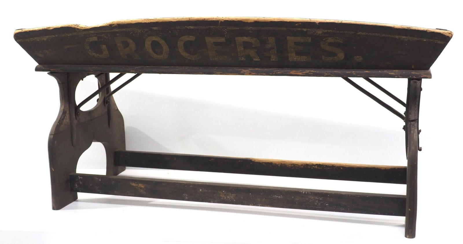 Wooden produce wagon bench (1 of 3)