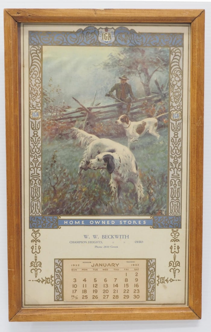 1932 calendar advertising IGA Home Owned Stores (1 of 2)
