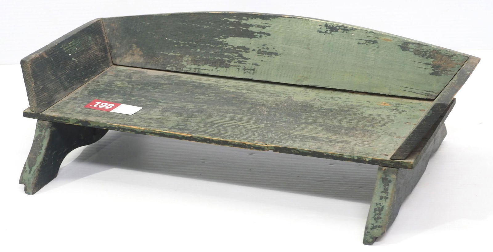 Wooden goat wagon seat with green paint (1 of 2)