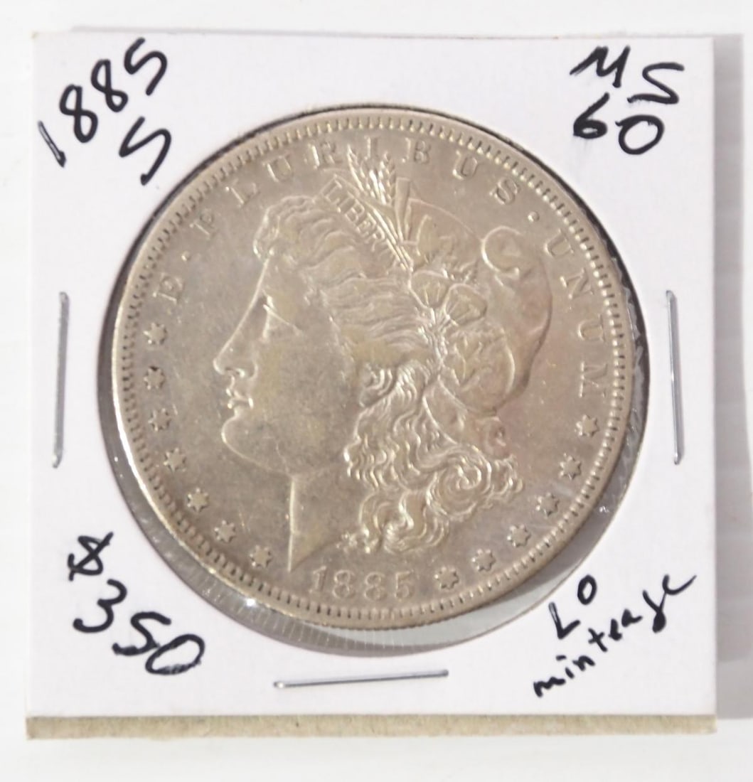 1885-S Morgan silver dollar, MS60 (1 of 2)