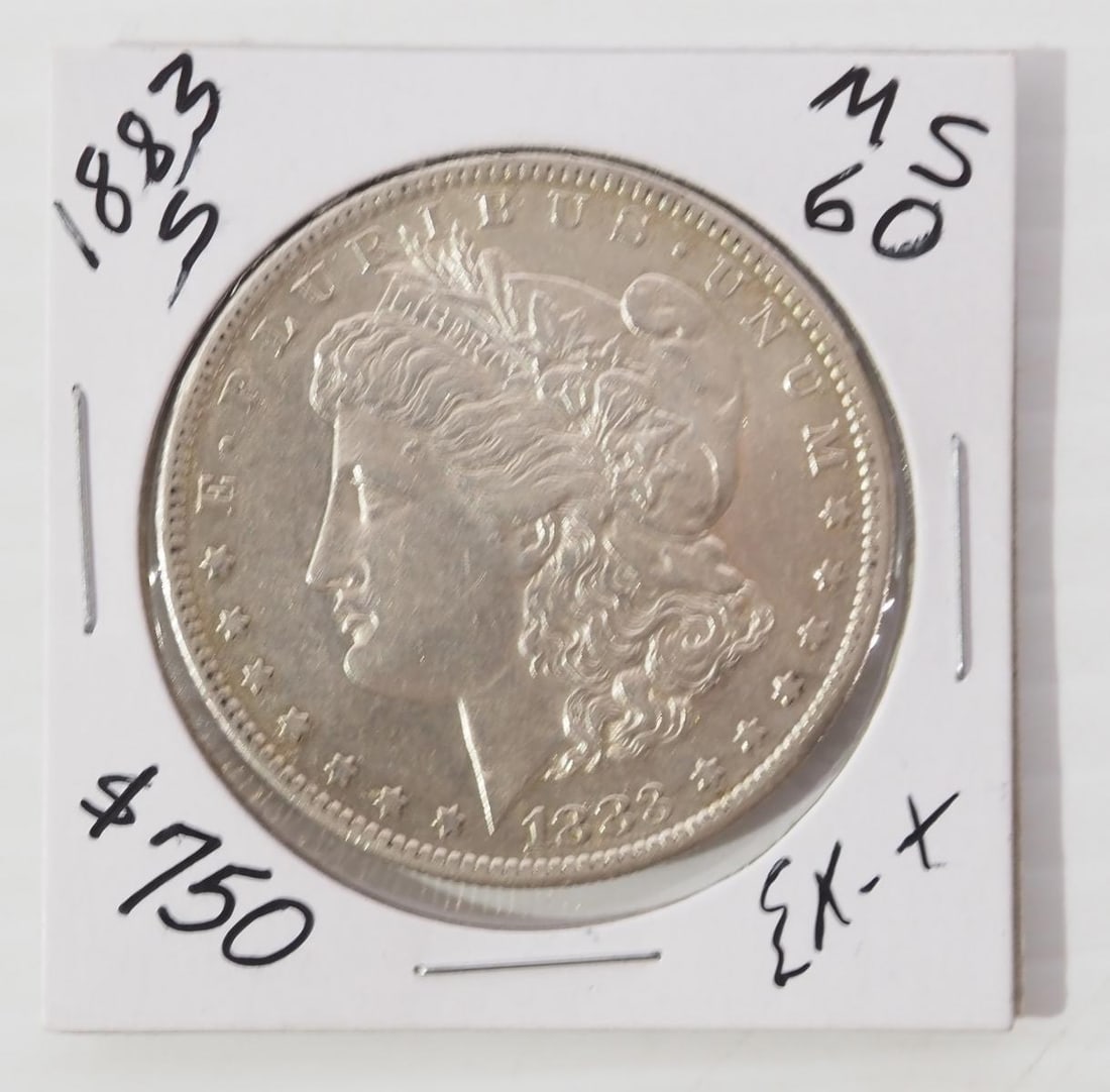 1883-S Morgan silver dollar, MS60 (1 of 2)