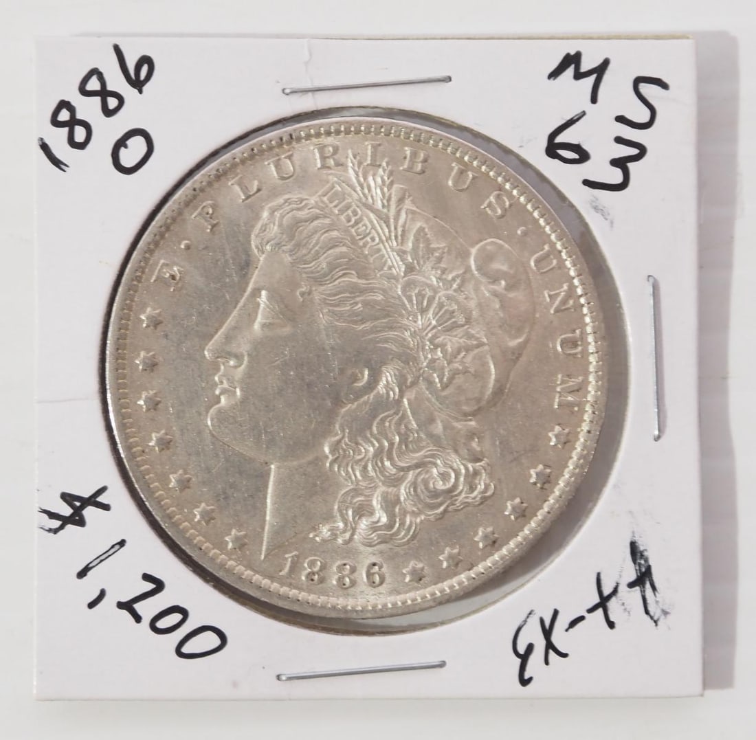 1886-O Morgan silver dollar, MS63 (1 of 2)