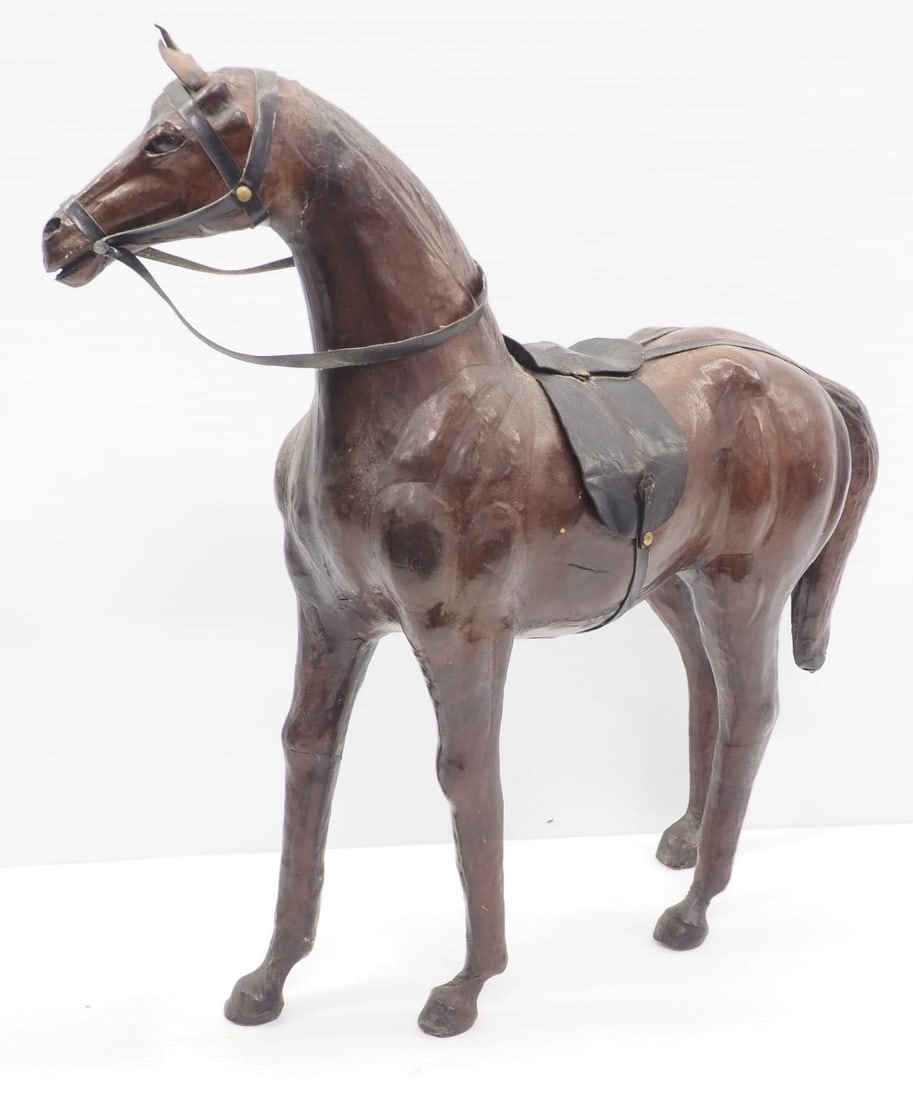 Papier mache horse with bridle & saddle (1 of 4)