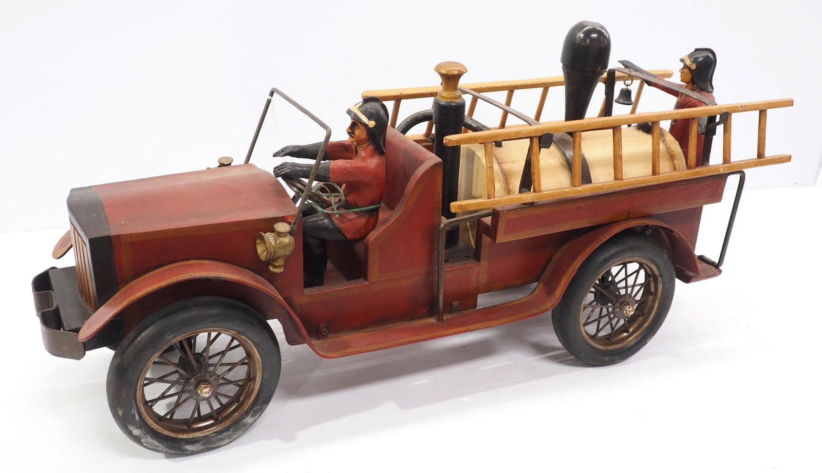 Wooden folk art early fire truck (1 of 4)