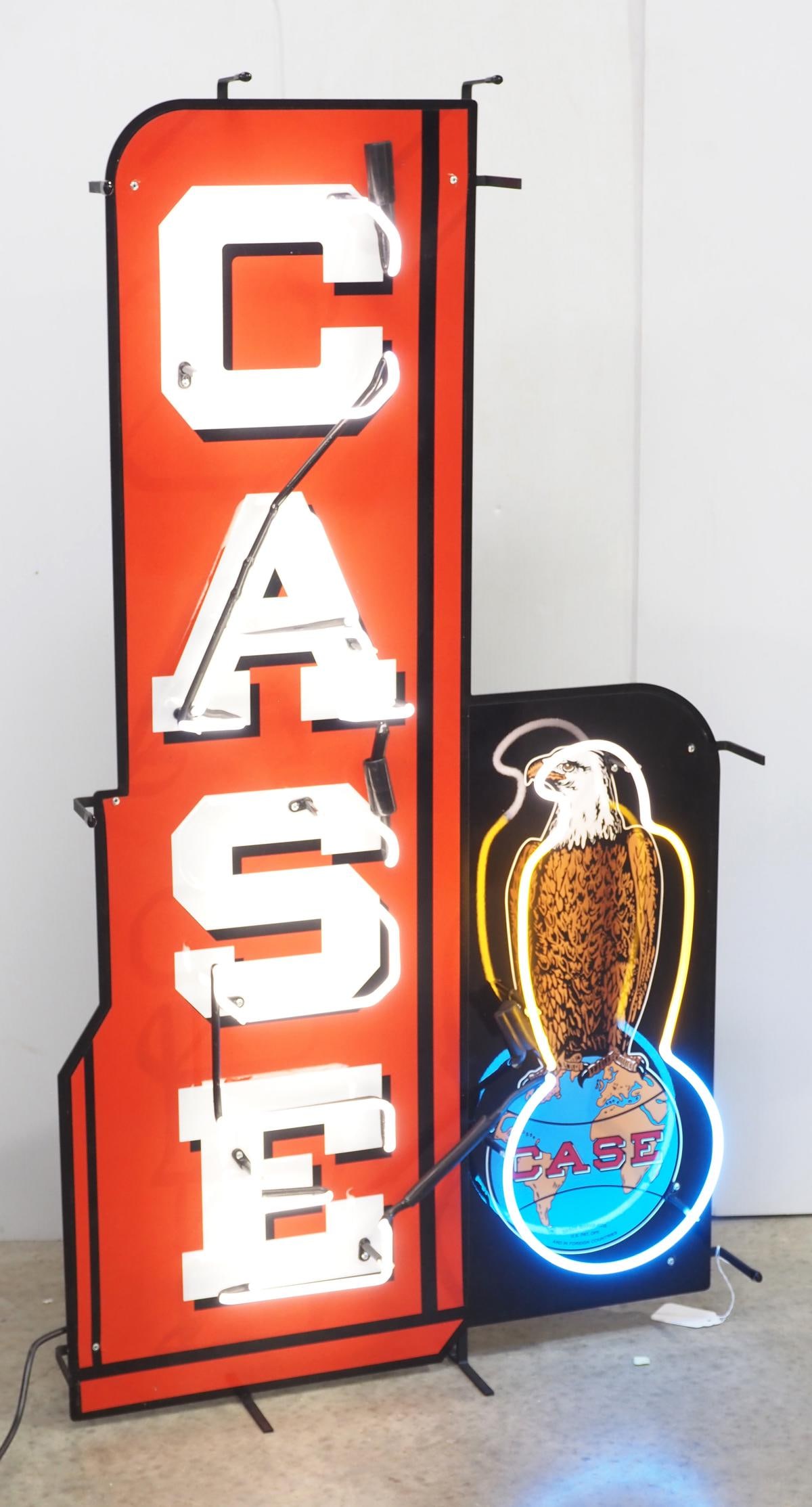 REPOP Case neon sign with eagle on globe logo (1 of 3)