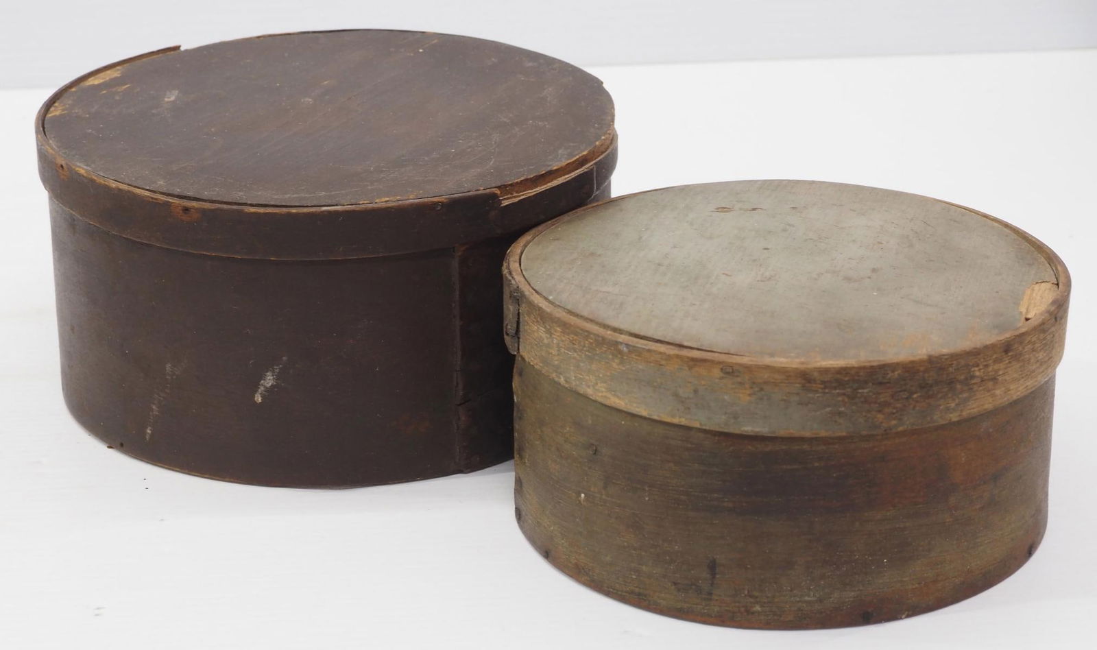 (2) Early round wooden pantry boxes (1 of 5)
