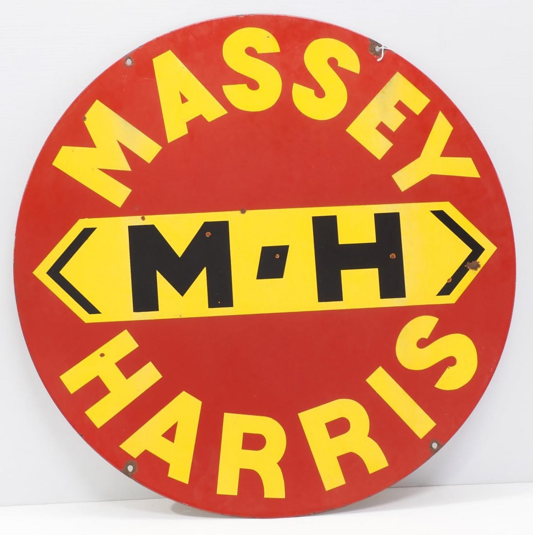 Massey Harris sign: 30"dia. DSP Massey Harris sign - Good