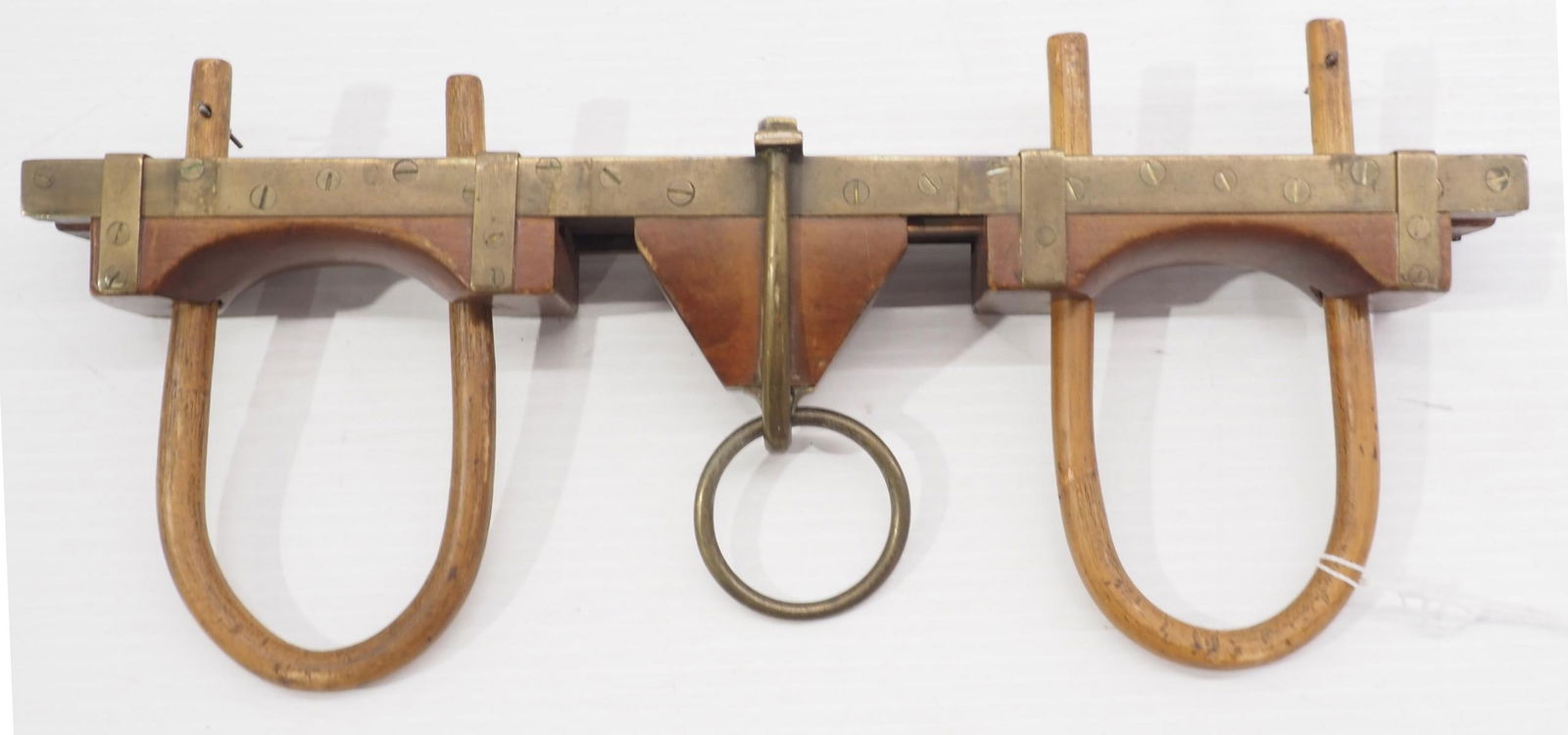 Salesman sample wood & brass ox yoke (1 of 2)