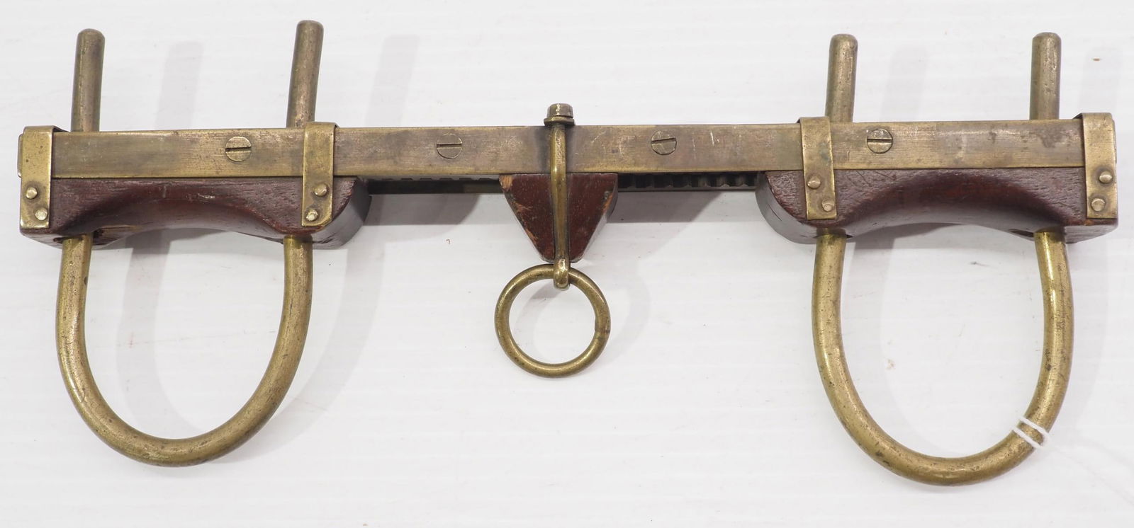 Salesman sample wood & brass ox yoke (1 of 2)