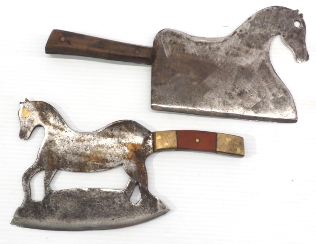 (2) Meat cleavers with horse-shaped blades (1 of 2)