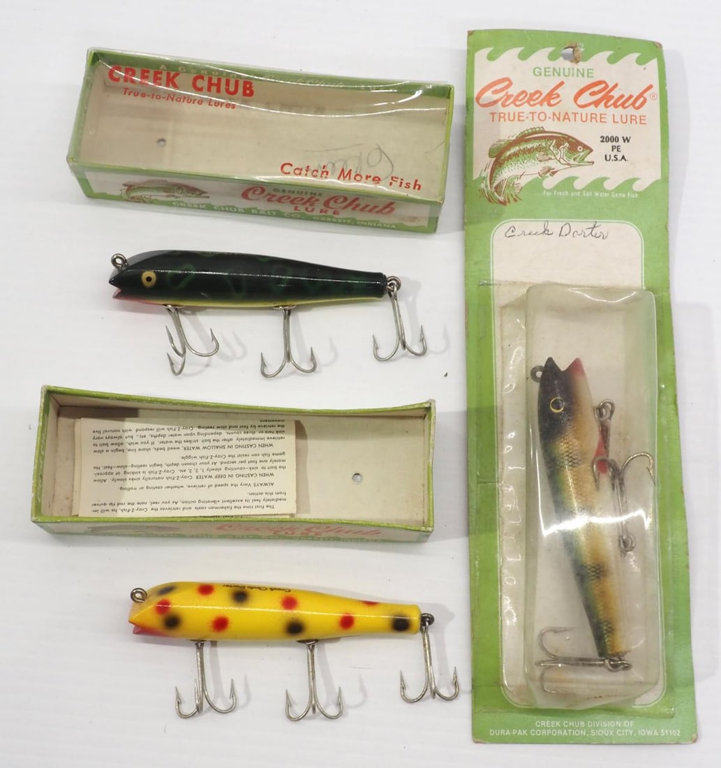(3) Creek Chub fishing lures (1 of 2)