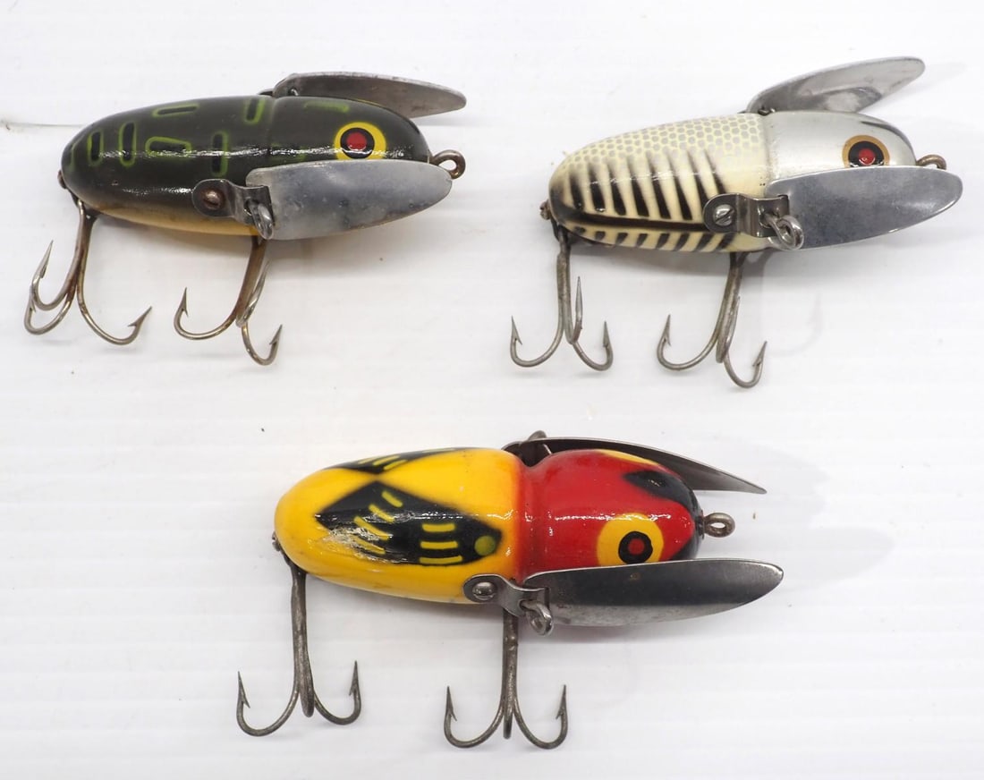 (3) Heddon Crazy Crawler lures (1 of 2)
