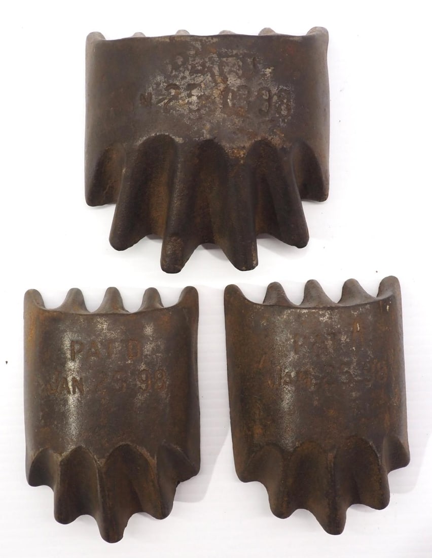 (3) Cast iron chicken feeder anvils (1 of 2)