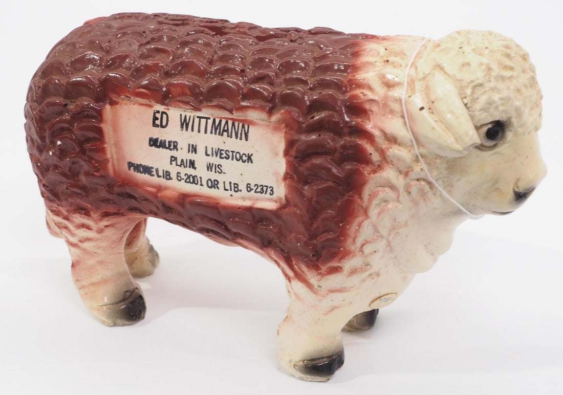 Plaster Hereford bull bank (1 of 2)