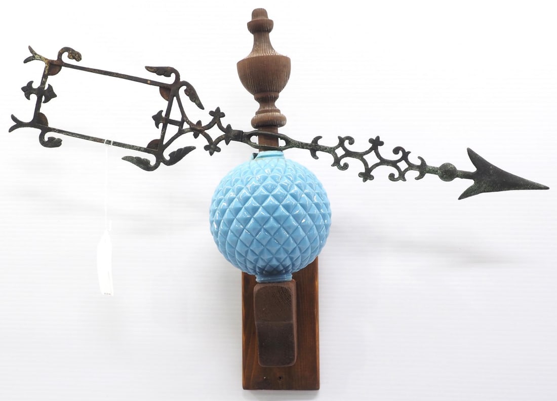 Lightning rod arrow with blue glass ball (1 of 2)