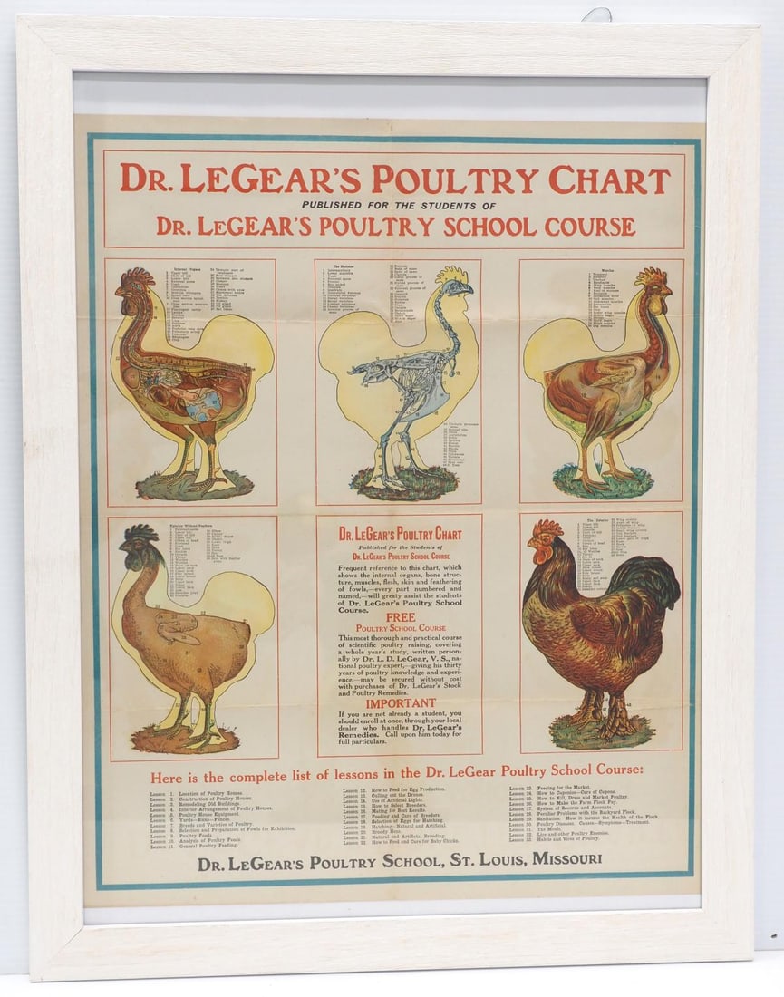 Framed paper Dr. LeGear's Poultry Chart (1 of 2)