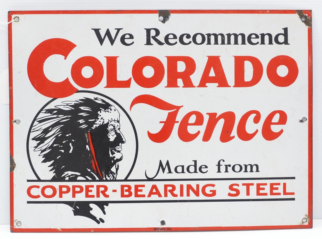 Colorado Fence sign with Indian graphic (1 of 3)